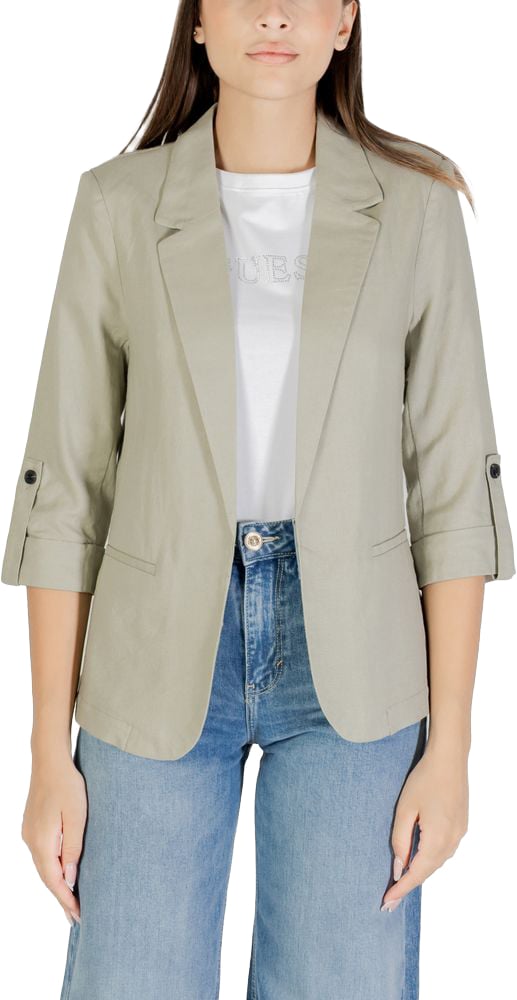 Only Green Linen Blazer Groen