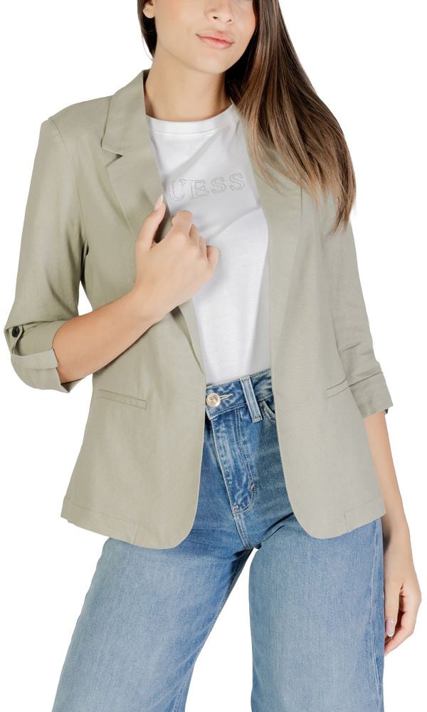 Only Green Linen Blazer Groen