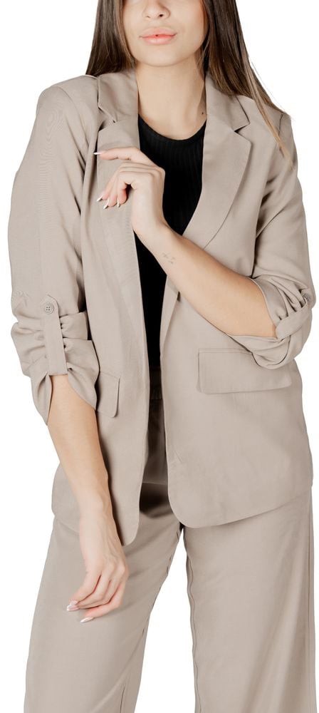 Only Beige Viscose Blazer Beige