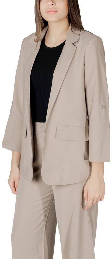 Only Beige Viscose Blazer Beige