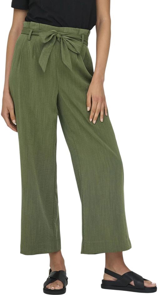 Only Green Viscose Casual Pants Groen