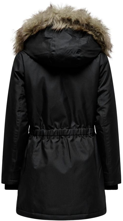 Only Black Polyester Parka Zwart