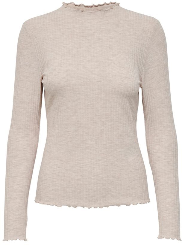 Only Beige Polyester Turtleneck Beige