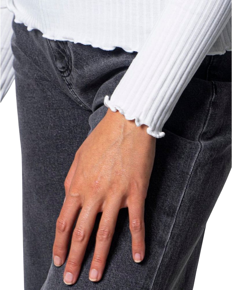 Only White Polyester Turtleneck Wit
