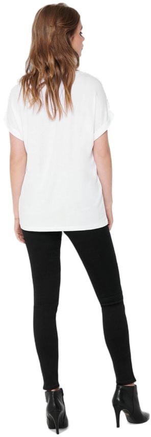 Only White Polyester T-Shirt Wit