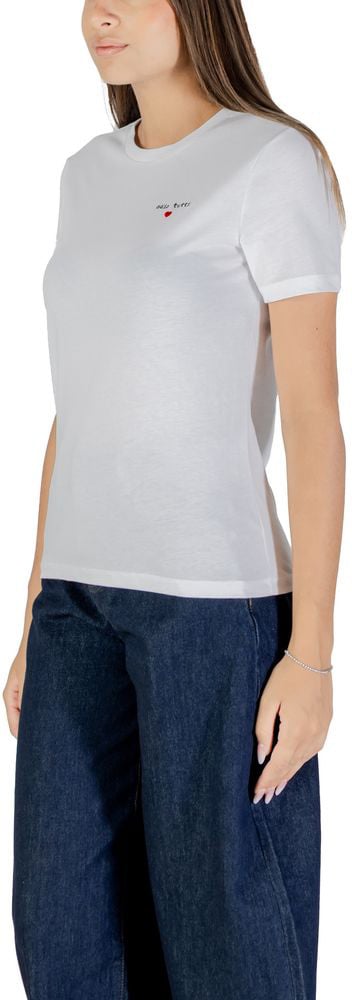 Only White Cotton T-Shirt Wit