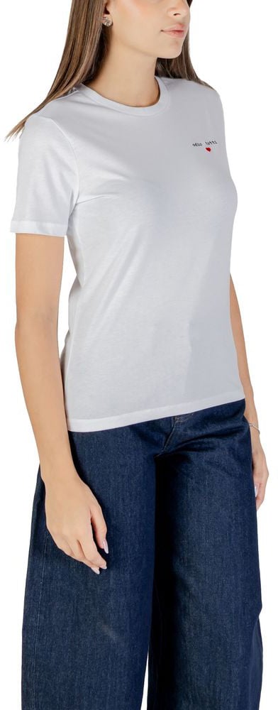 Only White Cotton T-Shirt Wit