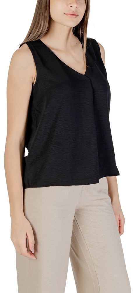 Only Black Recycled Polyester Tank Tops Zwart