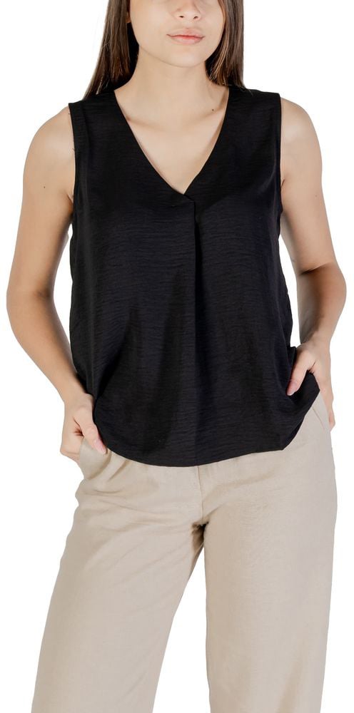 Only Black Recycled Polyester Tank Tops Zwart