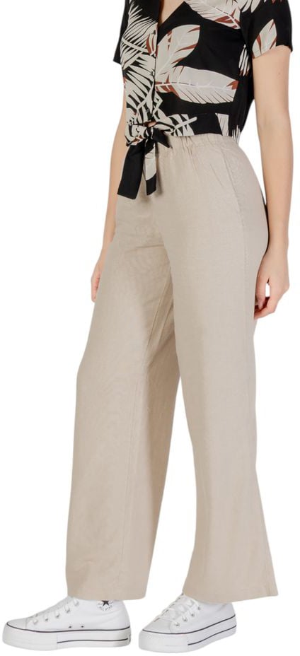Only Beige Linen Casual Pants Beige