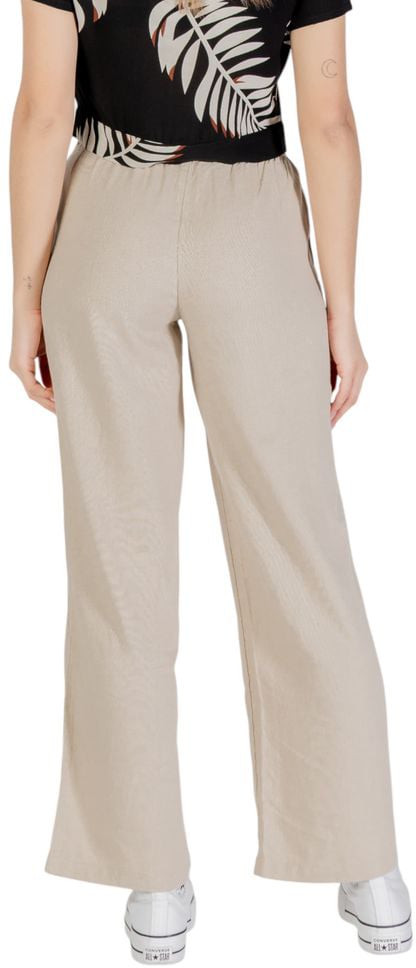 Only Beige Linen Casual Pants Beige