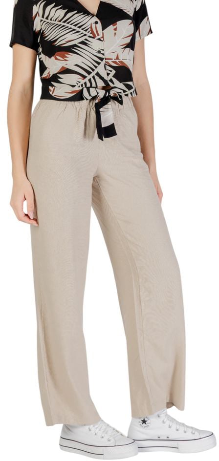Only Beige Linen Casual Pants Beige