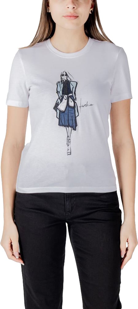 Only White Organic Cotton Long Sleeve T-Shirt Wit