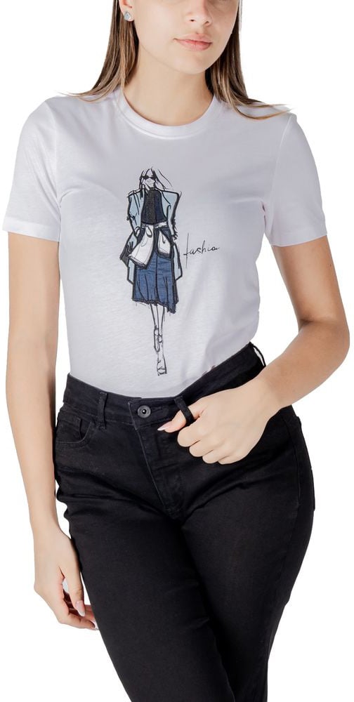 Only White Organic Cotton Long Sleeve T-Shirt Wit
