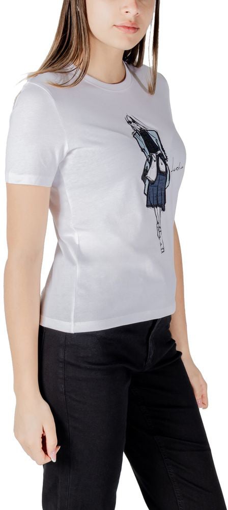 Only White Organic Cotton Long Sleeve T-Shirt Wit