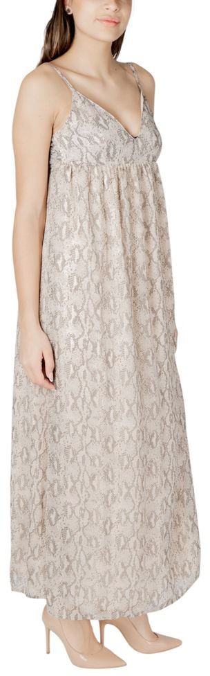 Only Beige Recycled Polyester Long Dress Beige
