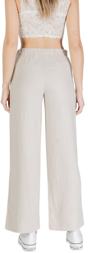 Only Beige Viscose Casual Pants Beige