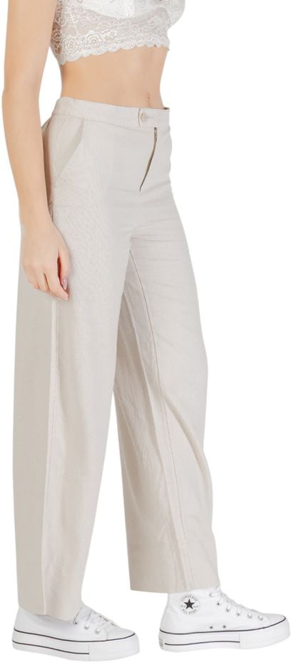 Only Beige Viscose Casual Pants Beige