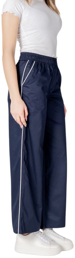 Only Blue Cotton Casual Pants Blauw