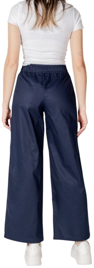Only Blue Cotton Casual Pants Blauw