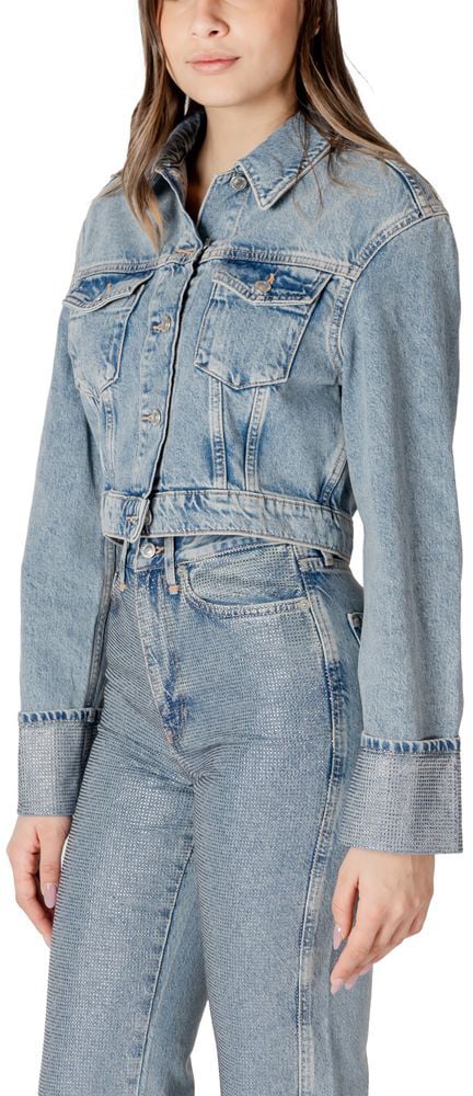 Only Only Light Blue Organic Cotton Denim Jacket Blauw