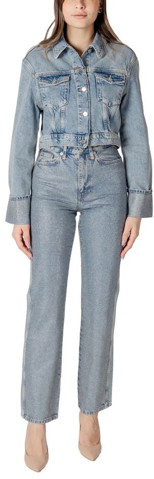Only Only Light Blue Organic Cotton Denim Jacket Blauw