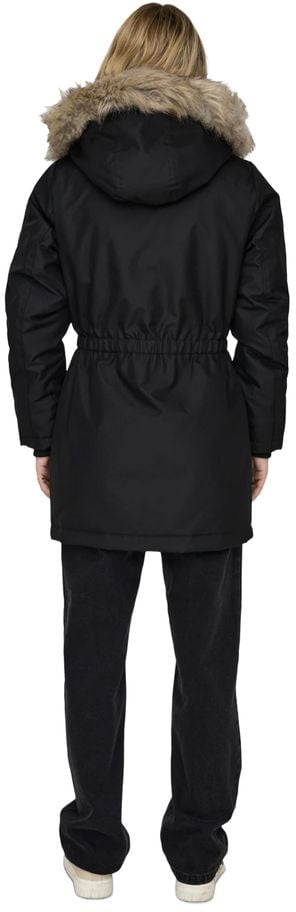Only Black Polyester Parka Zwart