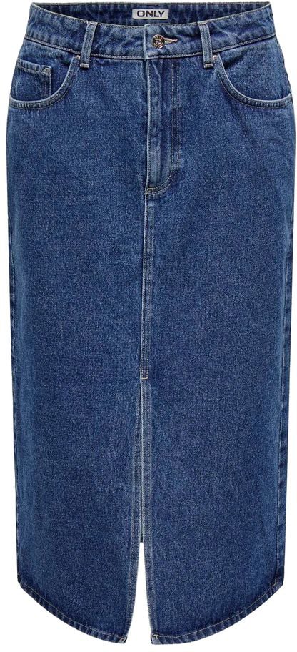 Only Blue Cotton Long Skirt Blauw