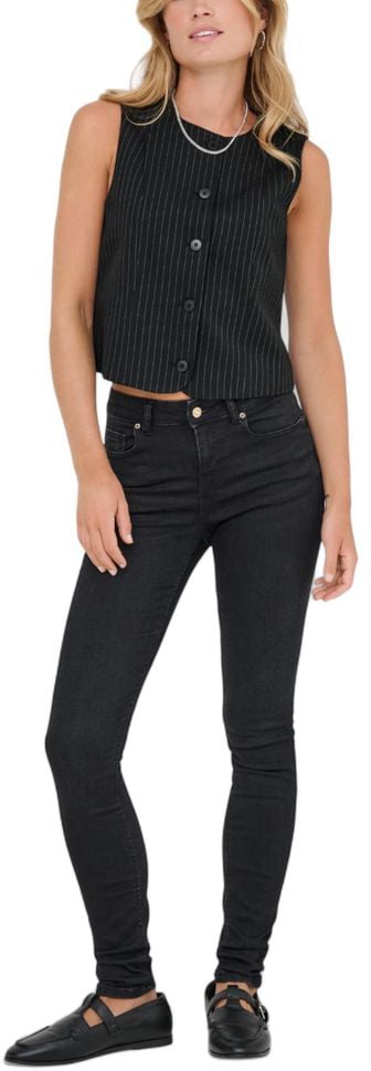 Only Only Black Recycled Polyester Waistcoat Zwart