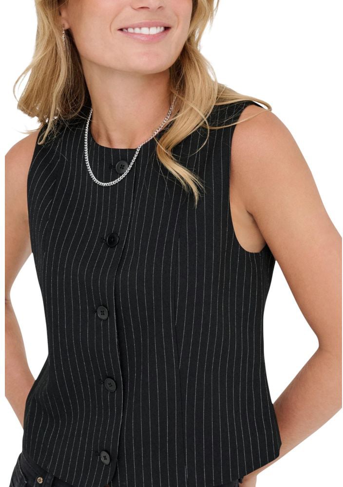 Only Only Black Recycled Polyester Waistcoat Zwart