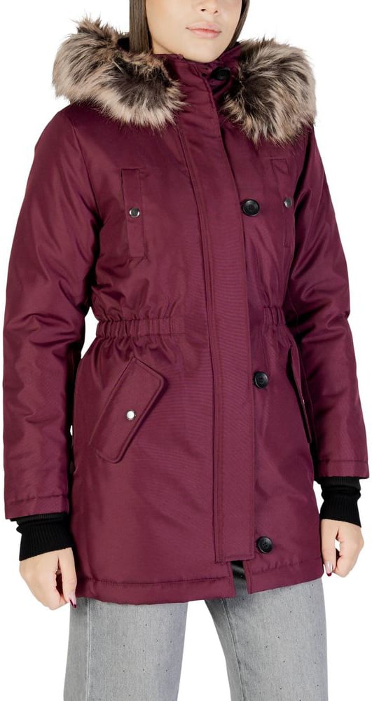 Only Bordeaux Polyester Parka Maroon