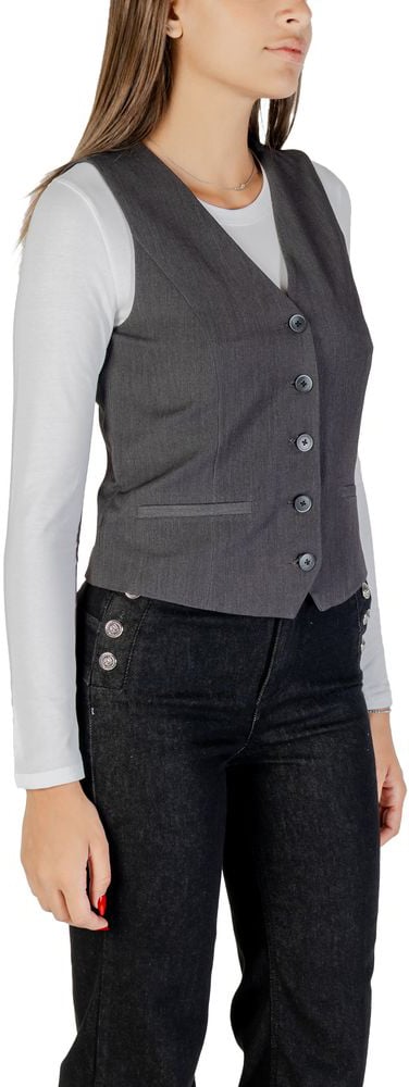 Only Only Gray Polyester Waistcoat Grijs