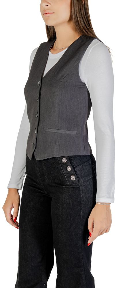Only Only Gray Polyester Waistcoat Grijs