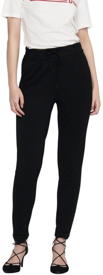 Only Black Viscose Casual Pants Zwart