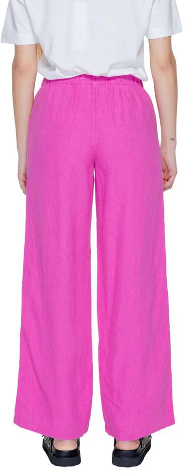 Only Pink Linen Casual Pants Roze