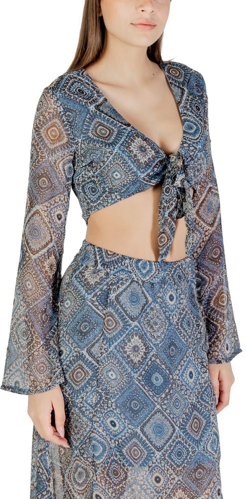 Only Blue Recycled Polyester Top Blauw