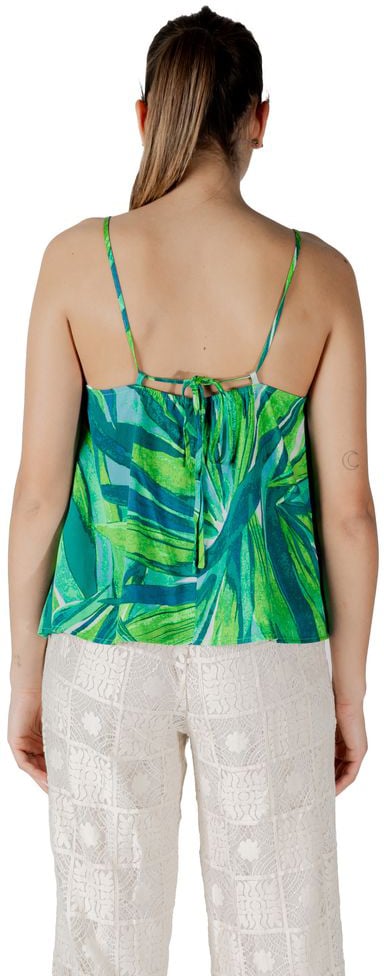 Only Bicolor Viscose Tank Tops Groen