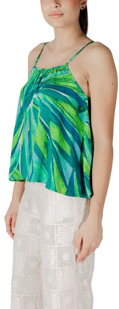 Only Bicolor Viscose Tank Tops Groen