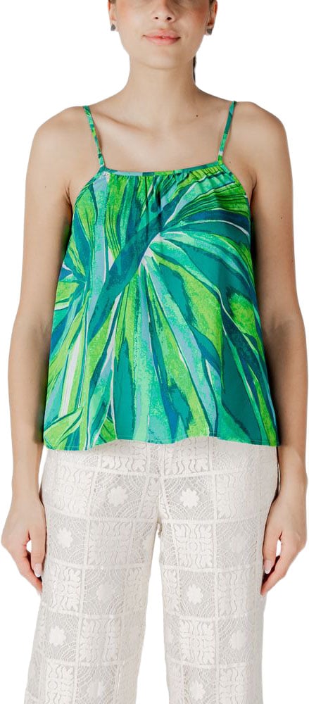 Only Bicolor Viscose Tank Tops Groen