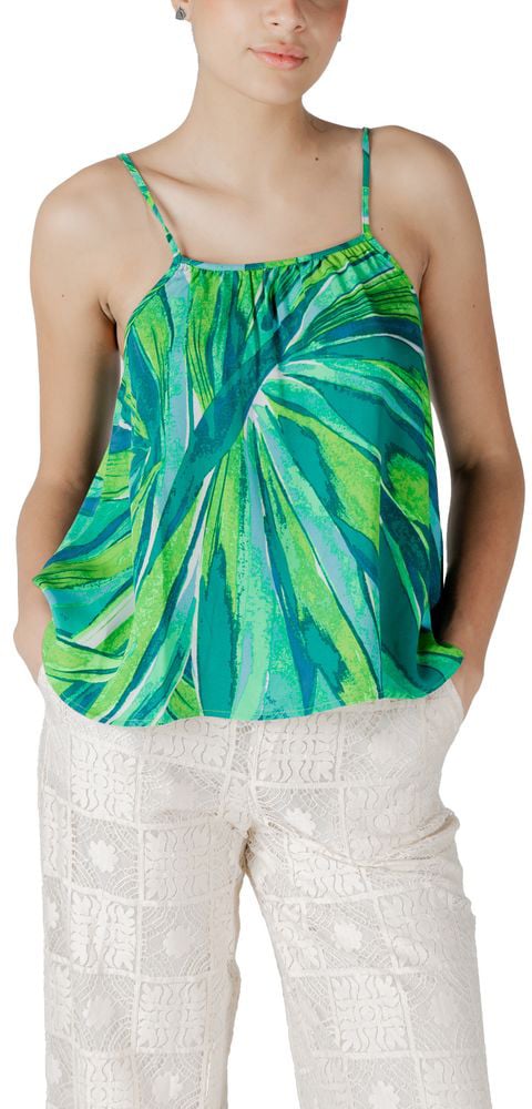 Only Bicolor Viscose Tank Tops Groen