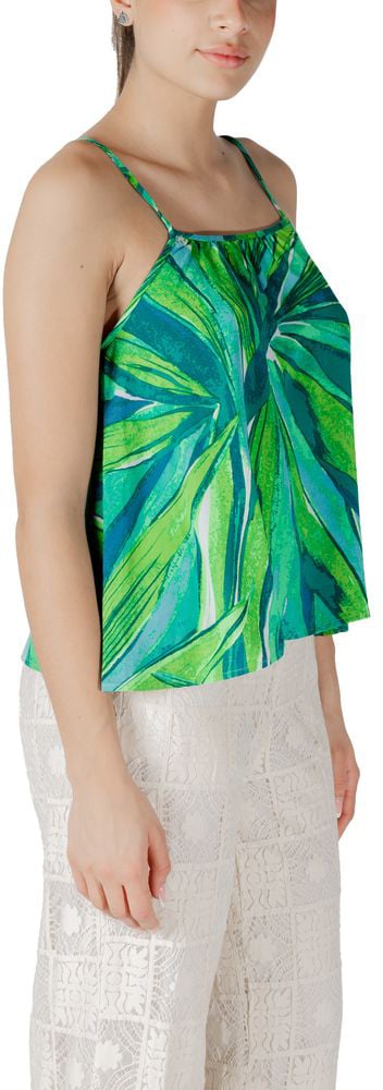 Only Bicolor Viscose Tank Tops Groen