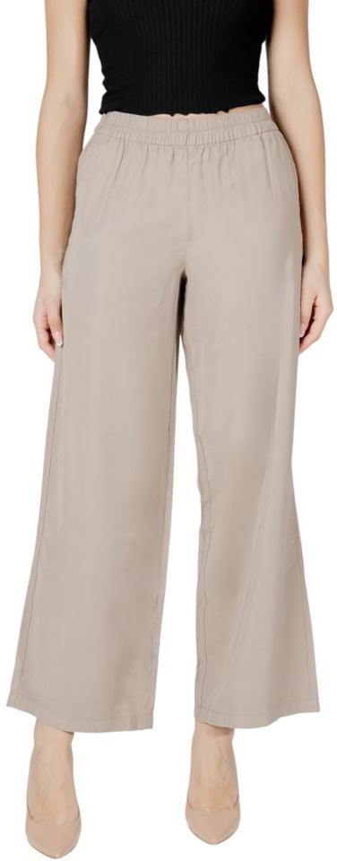 Only Beige Viscose Casual Pants Beige