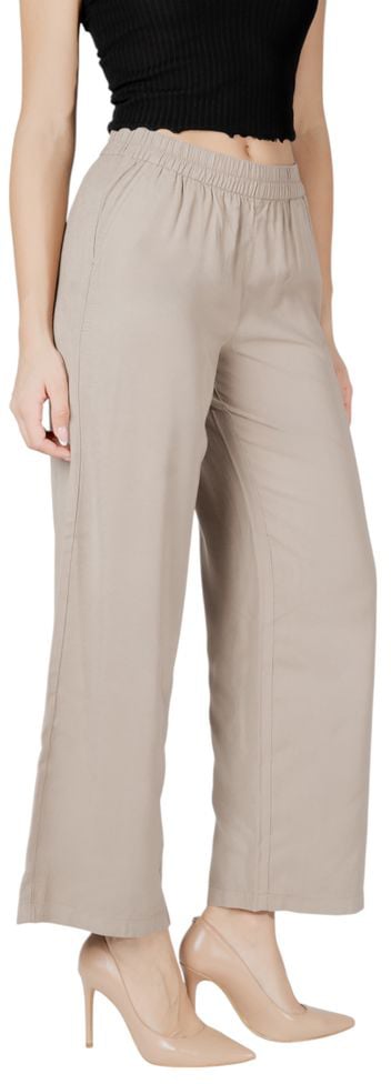Only Beige Viscose Casual Pants Beige