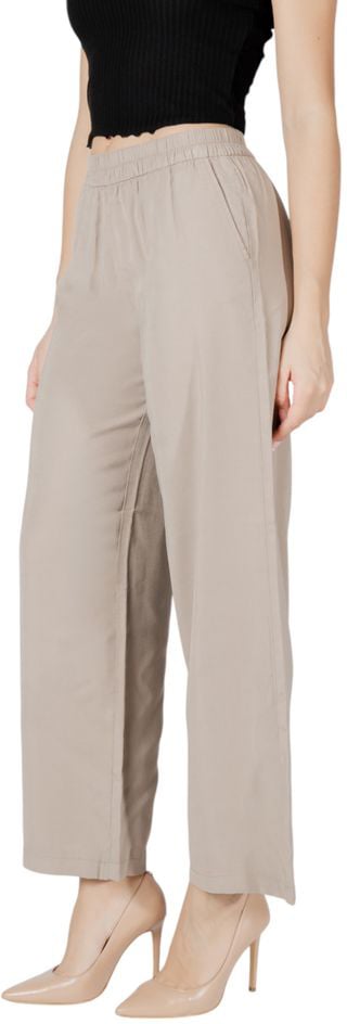 Only Beige Viscose Casual Pants Beige