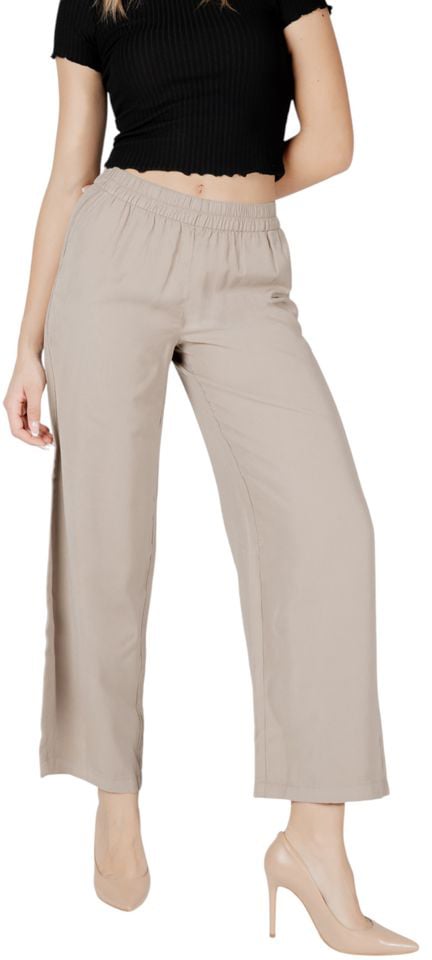 Only Beige Viscose Casual Pants Beige