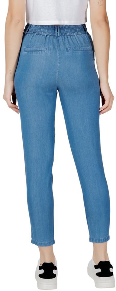 Only Blue Lyocell Casual Pants Blauw
