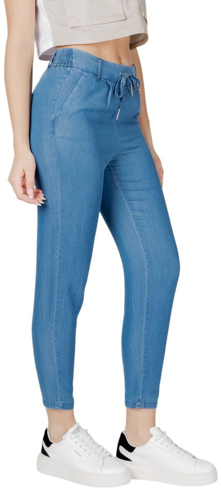 Only Blue Lyocell Casual Pants Blauw