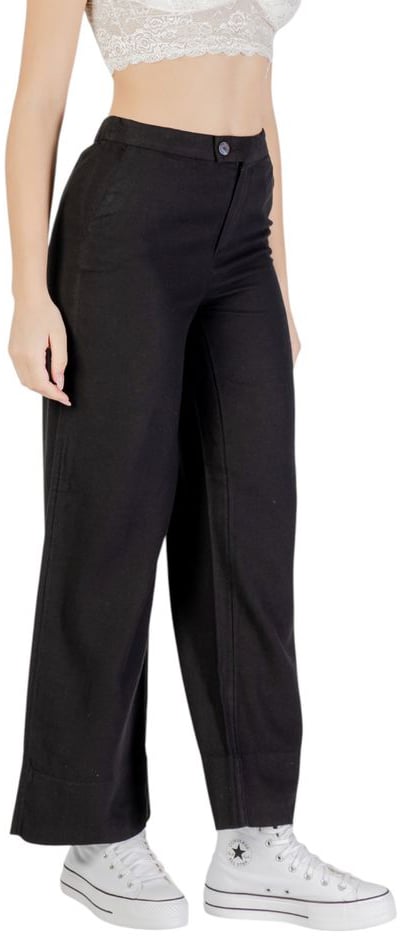 Only Black Viscose Pants Zwart