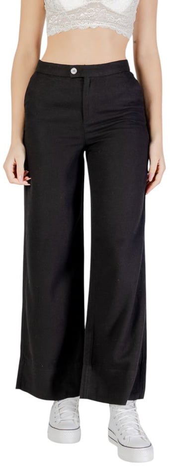 Only Black Viscose Pants Zwart