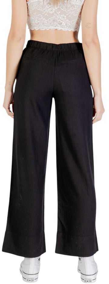 Only Black Viscose Pants Zwart